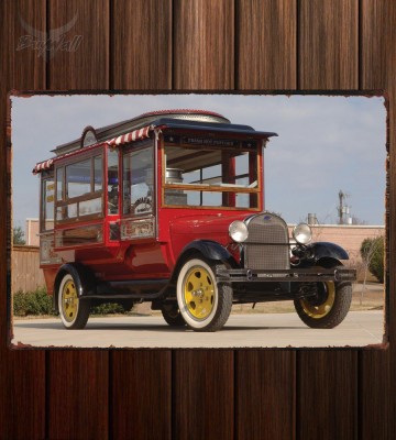 Металлическая табличка Ford Model AA Popcorn Truck by Cretors